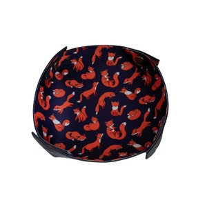 Fox Dice Tray, Soft Neoprene Dice Rolling Mat for D&D, Fold-able Collapsible Portable Tray for Tabletop Gaming, Board Game Gift