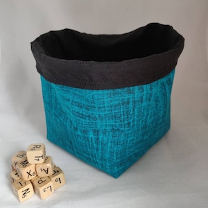 Teal Geometric Dice Bag, Freestanding Drawstring Storage Bag for Tabletop Board Game and D&D RPG Dice Coins Tokens and Tiles, Gift for Games
