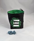 Custom Logo Dice Bag - D&D Dice Bag - Meeple Bag - Tile Pouch - Freestanding Cotton - Bag of Holding - Drawstring - Handmade Table Top Bag