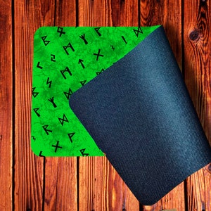 Patterned Playmat, Colourful Runes Printed Neoprene Card Table Mat for Tabletop Gaming, Individual Player Mat for Board Games, Travel Gaming
