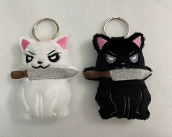 Knife Cat Plush Keychain