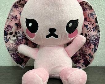 Pink Skull Bunny Plushie