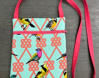 Bird Runaround Bag- Fabric Purse