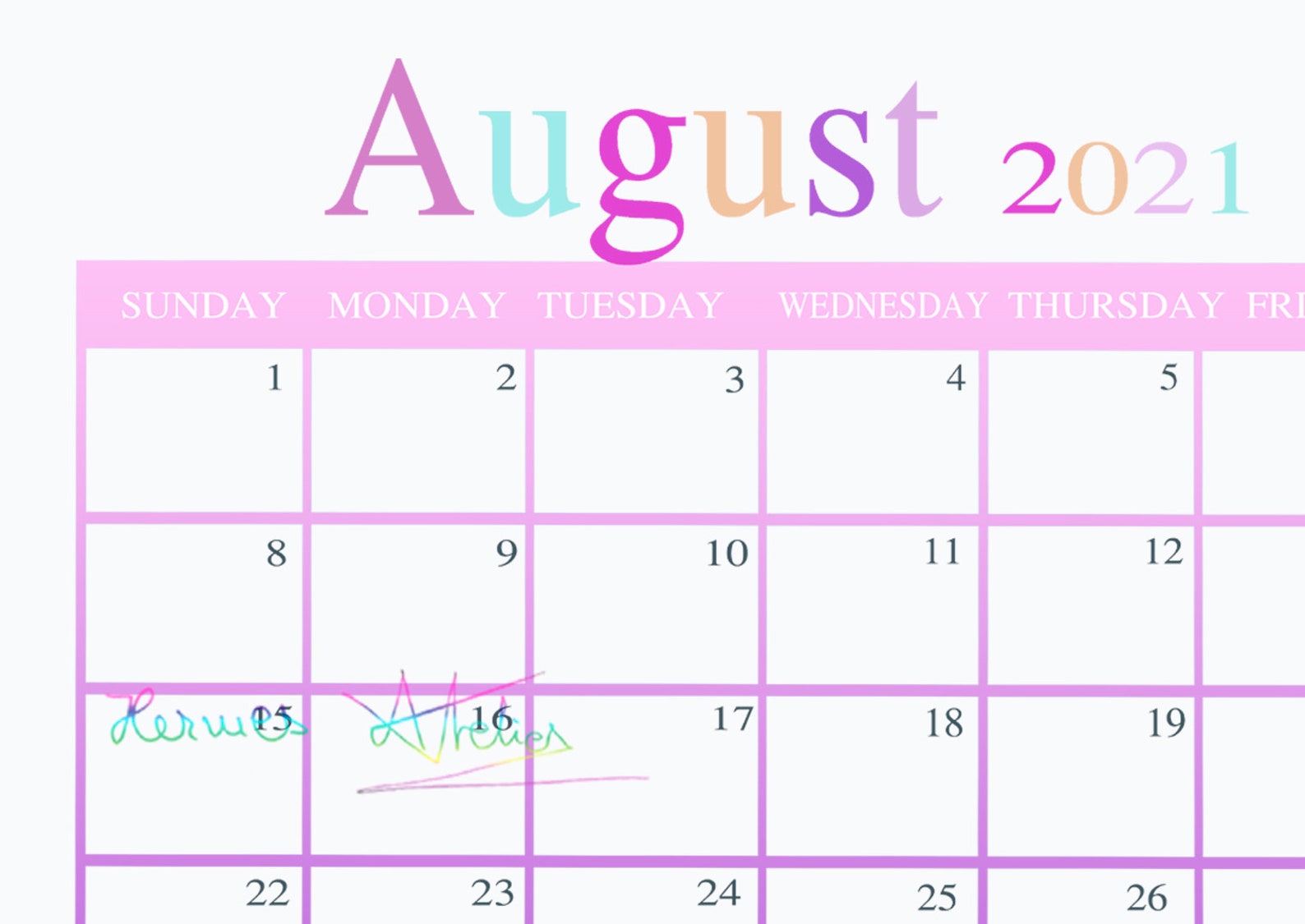 PRINTABLE August Calendar Printable Kids Calendar august | Etsy
