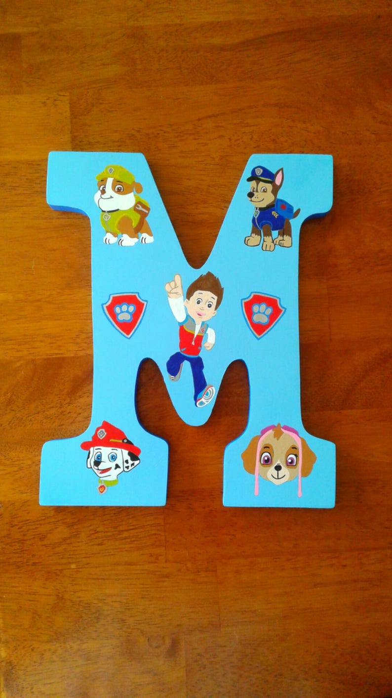 Paw Patrol Wall Letters Paw Patrol Decor Custom Hand Painted Etsy