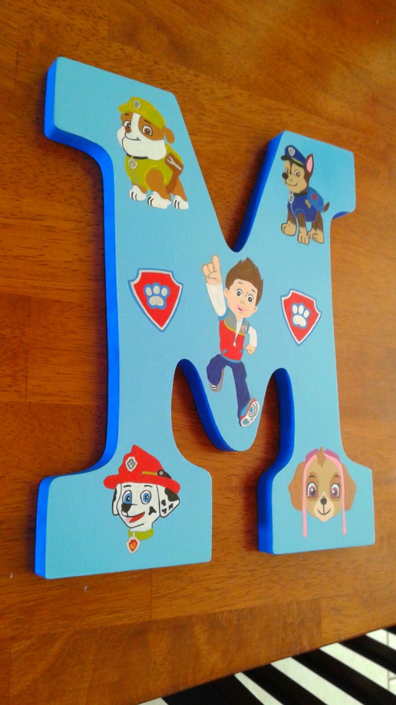 Paw Patrol Wall Letters Paw Patrol Decor Custom Hand Painted Etsy