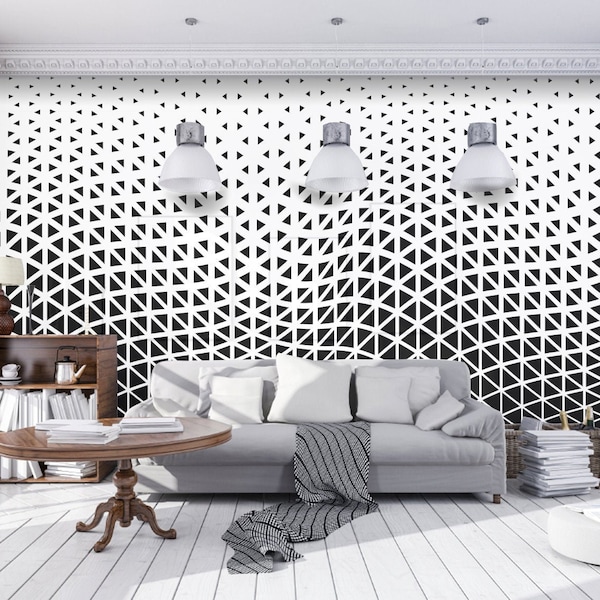 Geometrische 3D Wohnzimmer Dekor, abnehmbare Tapete, extra große Schablone für Wand, moderne Küsten Schablone Design, künstlerische Leinwand Tapete