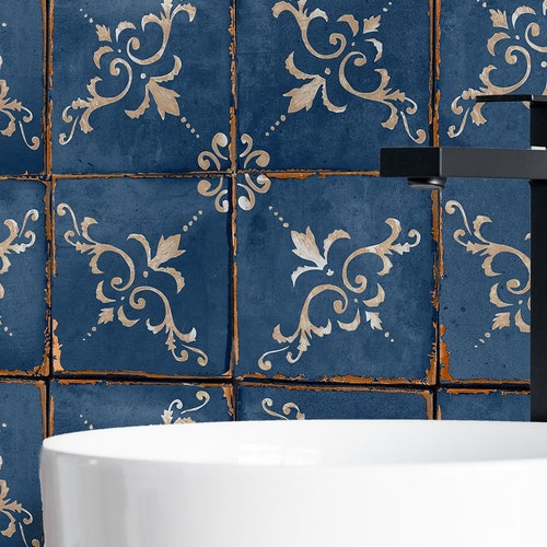 Peel and Stick Floor Tile Kitchen Decor Bathroom Decor Vintage - Etsy