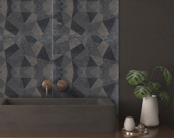 Geometric Stone Tile Stickers, Peel and Stick, Waterproof