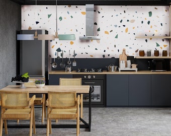 Papel pintado autoadhesivo multicolor Boho Terrazzo