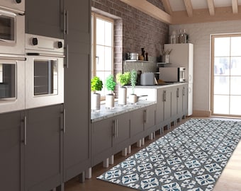 Non Slip Kitchen Floor Mat, PVC Tiles Floor Mat, Vinyl Kitchen Mat, Linoleum Floor Mat, Comfort Kitchen Mat, Washable Kitchen Runner Mat