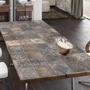 Tiles graphic, table covering, runner, vinyl cloth for kitchen, home design, home decor, designed table, protective vinyl, table decor