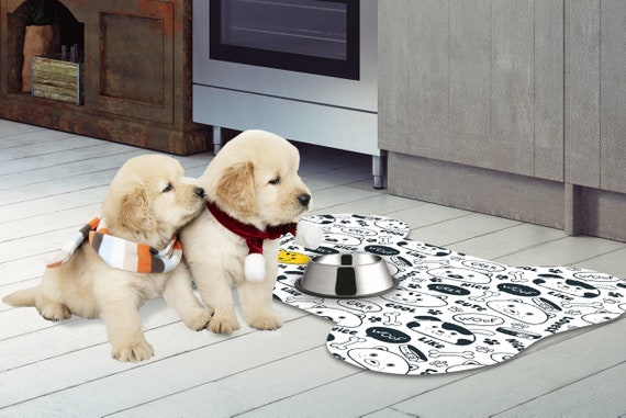 Dog Feeding Mat, Dog Placemats, Dog Rug, Pet Food Mat, Vinyl Floor