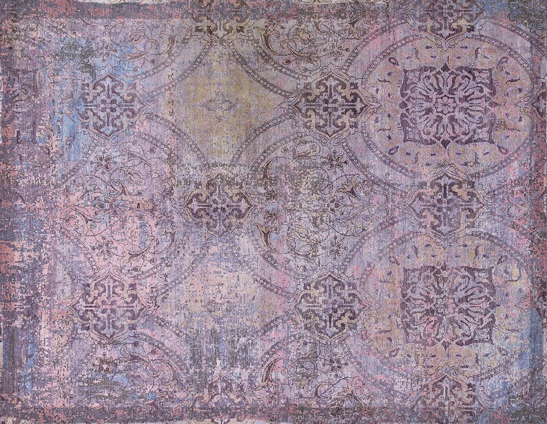 Purple Floor Mat Linoleum Rug PVC Floor Mat Oriental Living Etsy
