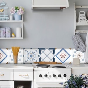 Mandala Backsplash, Geometric Peel and Stick Wall Tiles