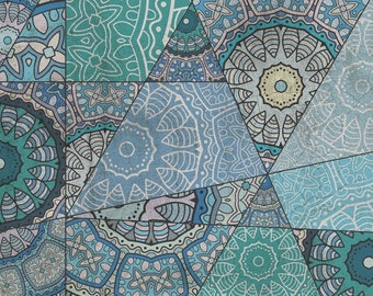 Geometric Vinyl Kitchen Floor Mat, Modern Linoleum Rug