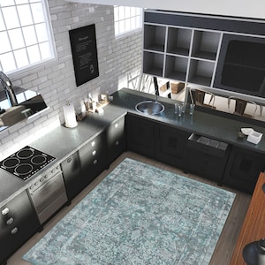 Modern Kitchen Floor Mat, Washable Floor Rug, Vinyl Mat For Kitchen, Vinyl Area Rug, PVC, Vinyl Mat, Linoleum Rug, PVC Carpet