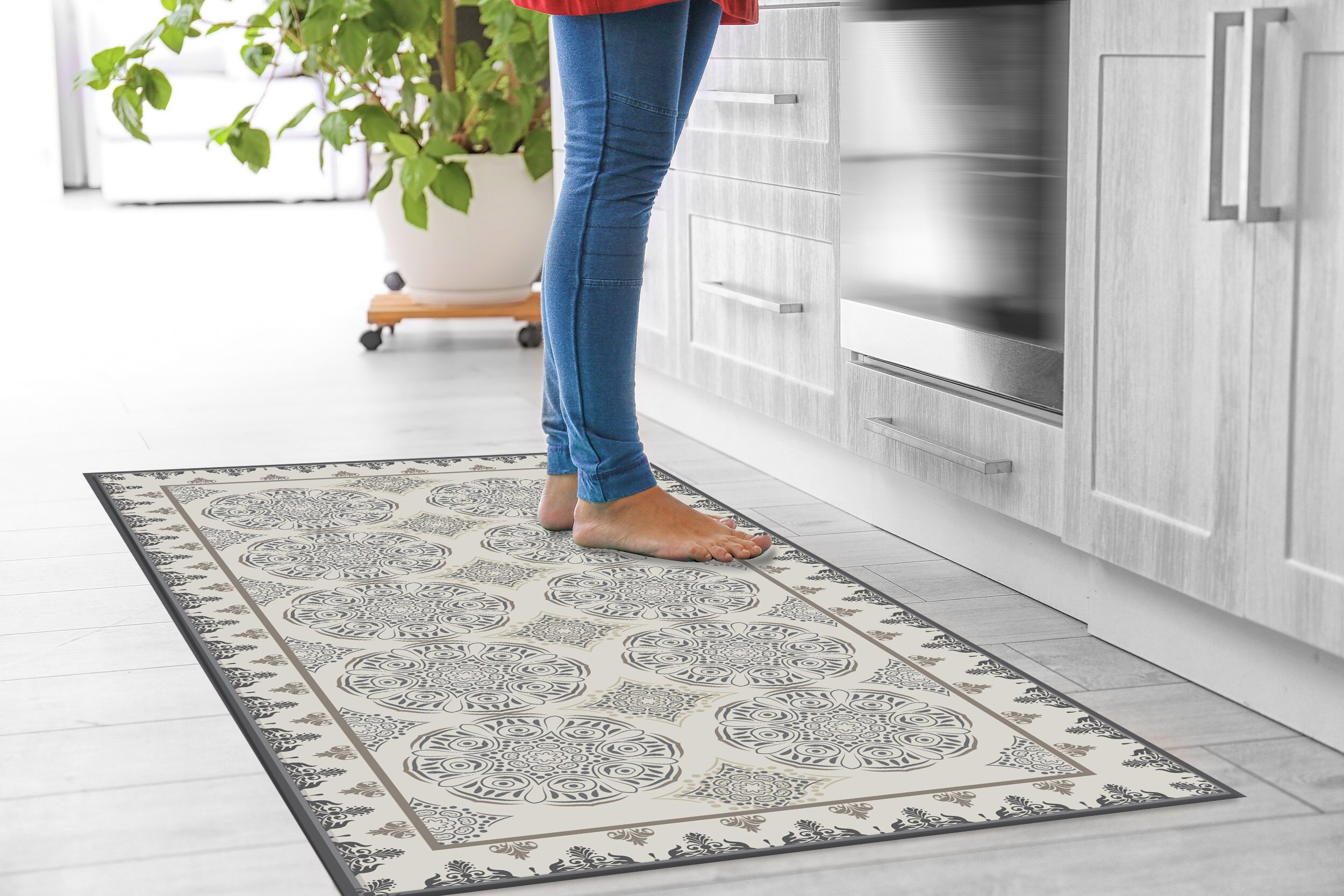 1 Pc Ethnic Printed Kitchen Mat Set Dirty-proof Long Carpet