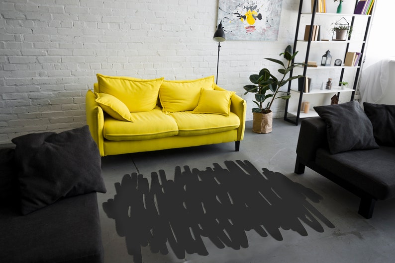 Yellow Striped Rug Yellow Floor Mat Yellow Living Room Etsy