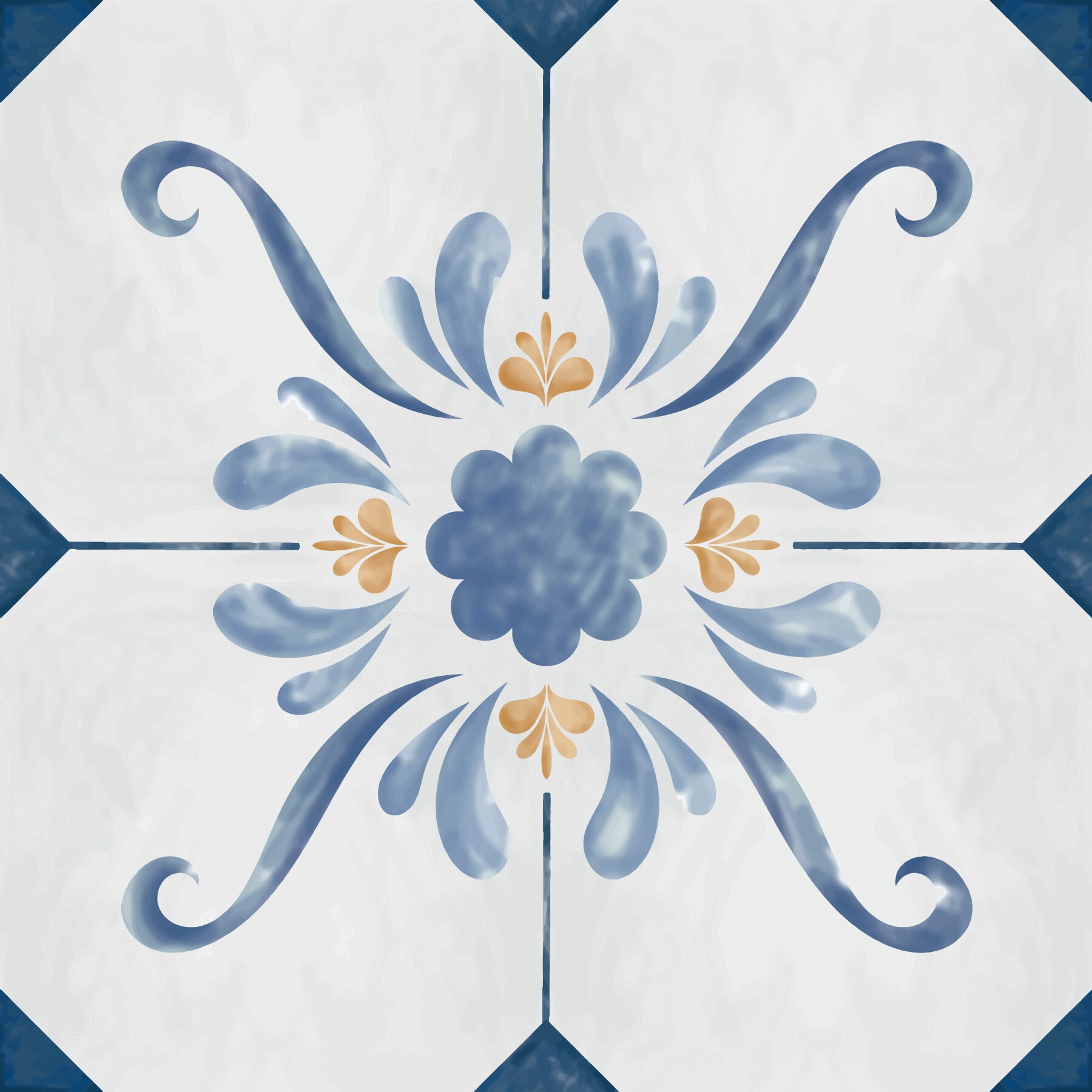 Blue Flower Wall Tiles Peel & Stick Backsplash Kitchen Tile Etsy Canada