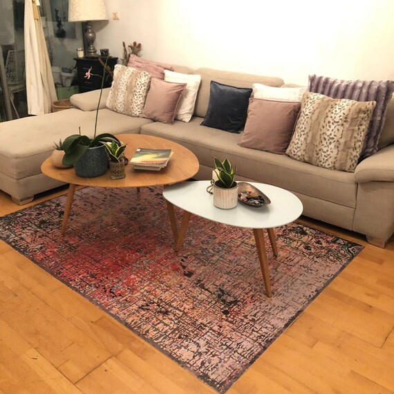 Colored Vinyl Floor Mat Linoleum Rug Pvc Boho Colored Vinyl Floor Mat Linoleum Rug, Poly And Bark Isabella Coffee Table
