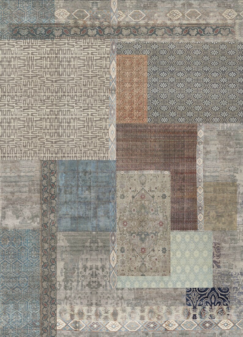 Patchwork Linoleum Rug, Boho Kitchen PVC Floor Mat - Etsy