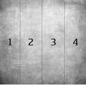May include: Diagram showing how to calculate the number of wallpaper rolls needed for a wall. The wall is divided into four sections, each labeled with a number from 1 to 4. The measurements of the wall are shown below the diagram, with increments of 24 inches.