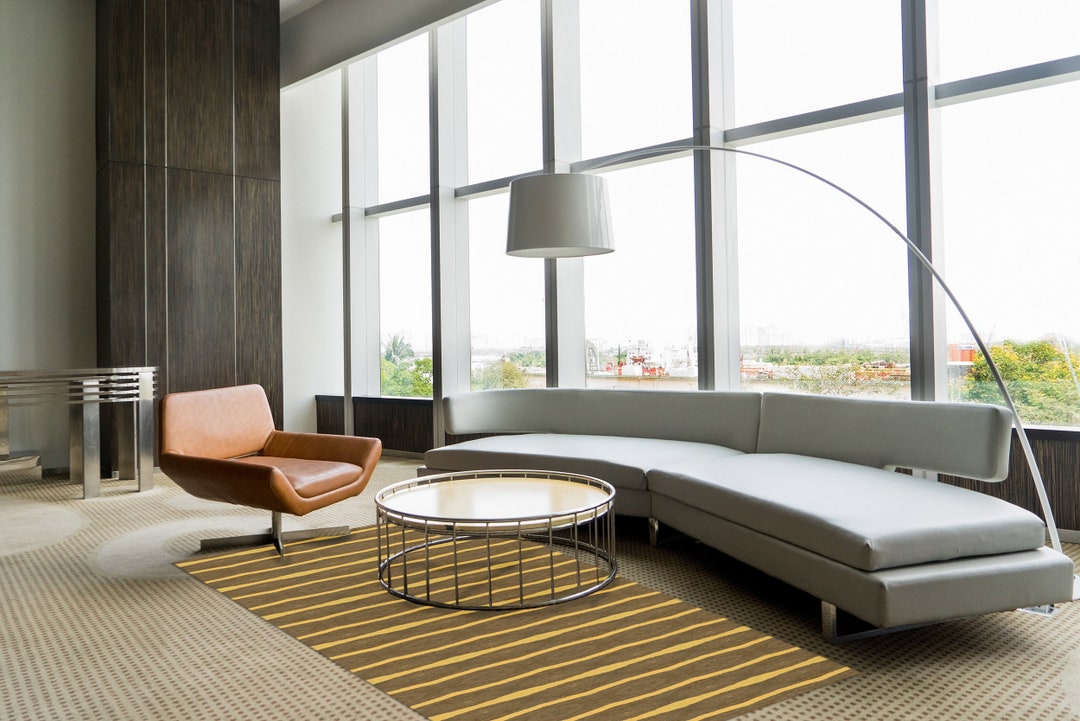 Striped Carpet Orange Floor Mat Linoleum Teppich PVC Floor Etsy