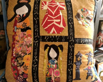 Hand made Japanese style throw cushions 50cm x 50cm