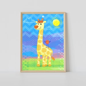 Giraffe Animal Art *DIGITAL DOWNLOAD*, PRINTABLE Poster | Colorful Animal Alphabet Poster | Boy and Girl Poster | Homeschool Classroom Decor