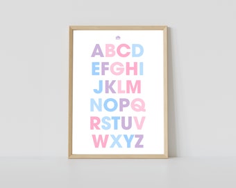 Children&#39;s Alphabet *DIGITAL DOWNLOAD*, Abc Print, PRINTABLE Wall Art, Educational Wall Art, Kid Room Decor, Nursery Decor, Instant Download