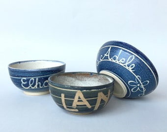 Custom Made Ceramic Bowl with Name, cereal bowl, birthday gift, custom made, personalized, unique, your own bowl, Christmas