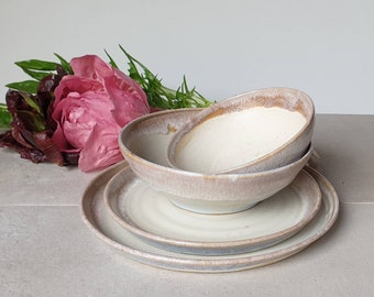 Handmade Stoneware Dinner Sets, Custom made, Soup Plate, Dinner Plate, Dessert Plate, Wedding Gift