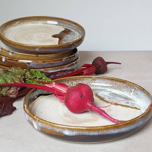 Ready to ship: Handmade Stoneware Dinner Plates, Brown Glazed, Christmas and Wedding Gift, Gift for Couple image 3