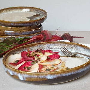 Ready to ship: Handmade Stoneware Dinner Plates, Brown Glazed, Christmas and Wedding Gift, Gift for Couple image 5