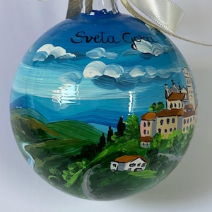 SVETA GORA Slovenië, gepersonaliseerd reissieraad, pelgrimssouvenir. Geschenk voor pelgrims, datum en schriftelijke opdracht. Met de hand beschilderd
