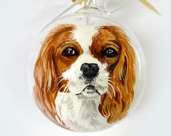 Personalized Cavalier King Charles, Your Dog Painted on Christmas Ornament, a wonderful  Gift for Dog Friends, Lovely Puppy Keepsake