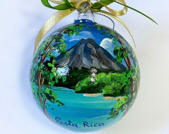 Costa Rica souvenirs, honeymoon souvenir, vacation with friends. Unique collectible ornament with written date and personalization behind it