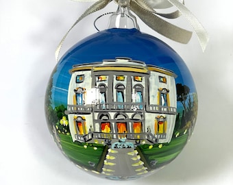 Holiday hotel ornament, fantastic travel memory, party manor location. Collectible ornament to remember your holiday in Italy.