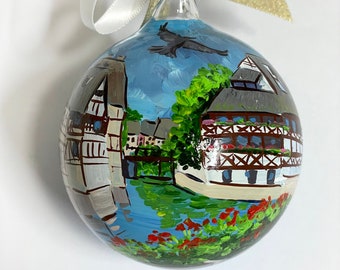 Cruising the Rhine. Custom France ornament . Countries of France of your choice. Copy from landscape photos, travel souvenirs