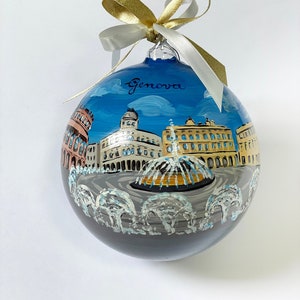 Custom City, Genoa Italy. Gift ornament for travelers to Italian countries of art, souvenir of travel, holiday of pleasure or work. image 1