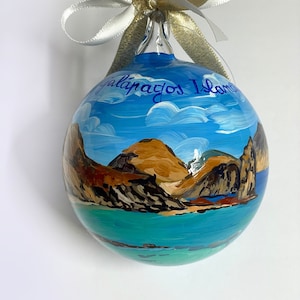 Galapagos Islands hand painted ornament, souvenir of your holidays. Handmade personalized gift for travellers, unique gifts. image 1