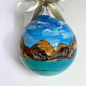 Handbemaltes Ornament der Galapagosinseln, Andenken an Ihren Urlaub. Personalisiertes handgemachtes Reisegeschenk, einzigartige Geschenke.