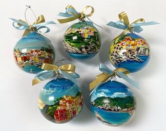 ヴィンテージクリスマスプラスチックオーナメント、ストライプボール