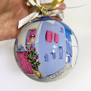 Paros Greece customizable ornament on request. Cities and landscapes of Greece, holiday souvenirs, cruise souvenir in the Cyclades. 10 cm