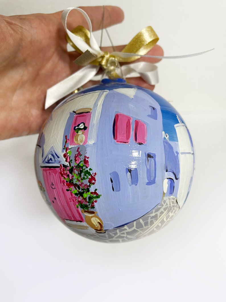 Paros Greece customizable ornament on request. Cities and landscapes of Greece, holiday souvenirs, cruise souvenir in the Cyclades. 10 cm