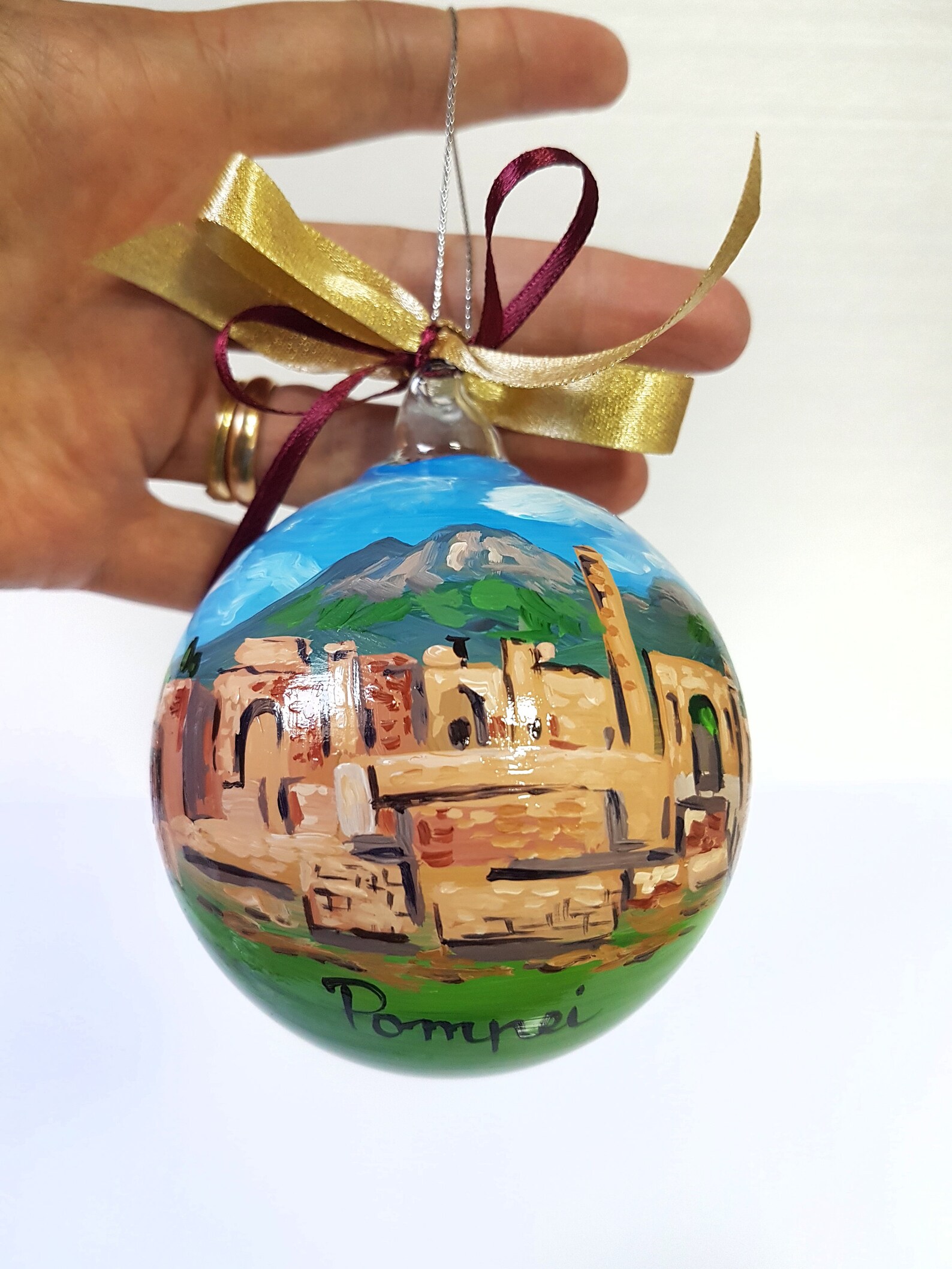 Customizable Italian Ornament With Pompeii. Wonderful Gift for Etsy UK