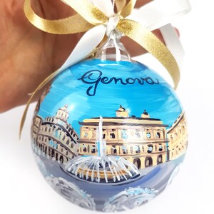 Custom City, Genoa Italy. Gift ornament for travelers to Italian countries of art, souvenir of travel, holiday of pleasure or work. image 8