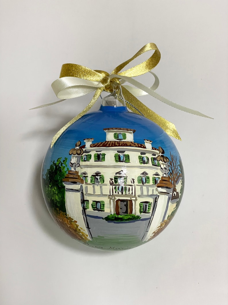 Custom Villa ornament, holiday Hotel restaurant, remembering a loved one wedding, Souvenir gift from Italy, la dolce vita, luxury villa. image 1