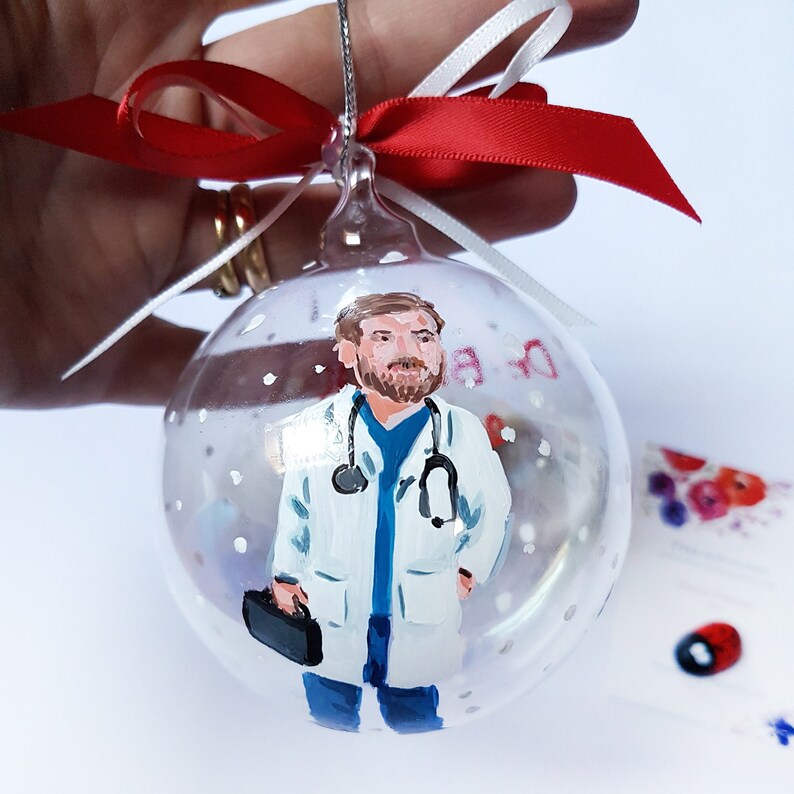 Gift for doctor family doctor. Hand painted Christmas bauble | Etsy